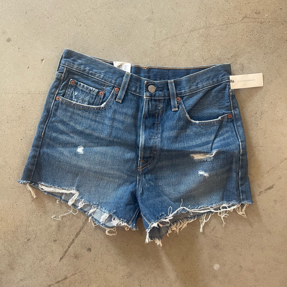 Levis high rise 501 denim shorts